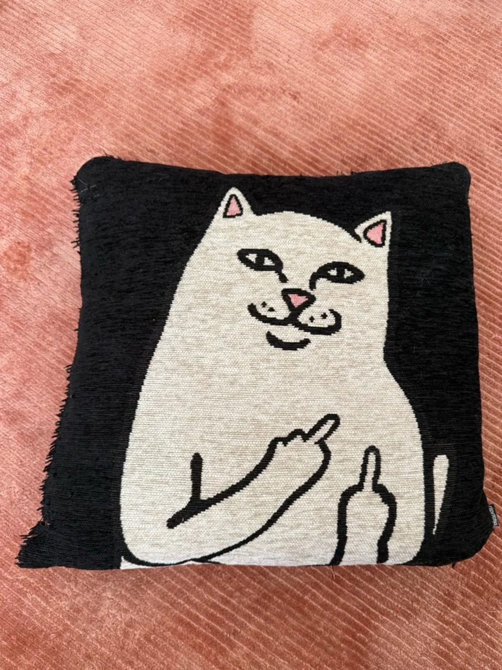 Rip n DipBlack & White Cat Plush Decorative Pillow